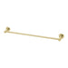 Phoenix Radii Single Towel Rail 600mm Round Plate - Brushed Gold-RA804-12-blue-leaf-bathware