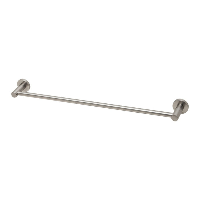 Phoenix Radii Single Towel Rail 600mm Round Plate - Brushed Nickel-RA804 BN-blue-leaf-bathware