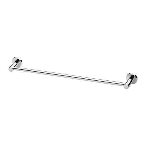 Phoenix Radii Single Towel Rail 600mm Round Plate - Chrome-RA804 CHR-blue-leaf-bathware