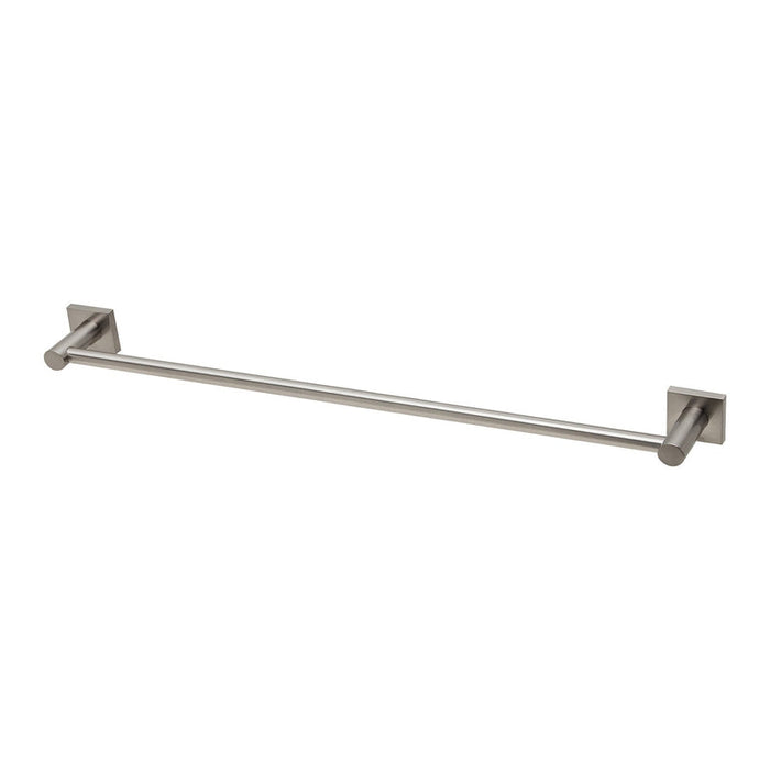 Phoenix Radii Single Towel Rail 600mm Square Plate - Brushed Nickel-RS804 BN-blue-leaf-bathware