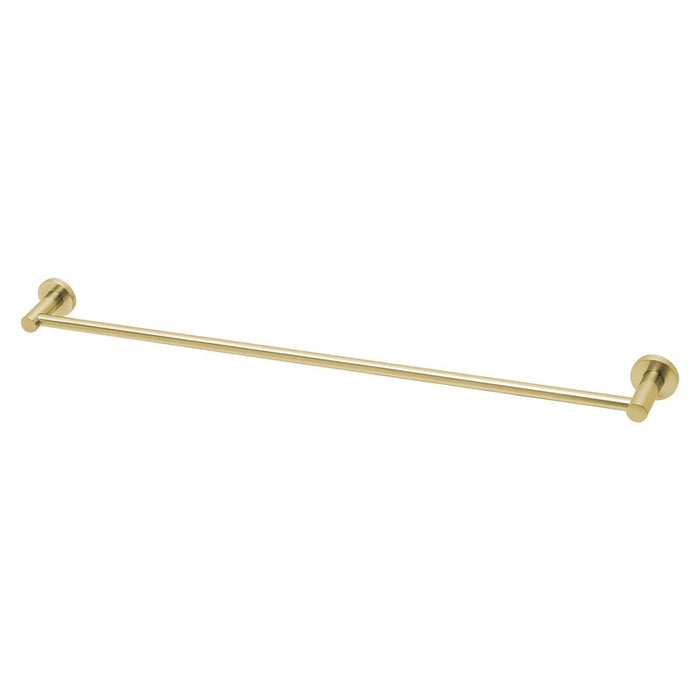 Phoenix Radii Single Towel Rail 800mm Round Plate - Brushed Gold-RA803-12-blue-leaf-bathware