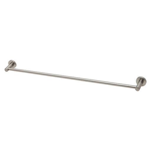 Phoenix Radii Single Towel Rail 800mm Round Plate - Brushed Nickel-RA803 BN-blue-leaf-bathware