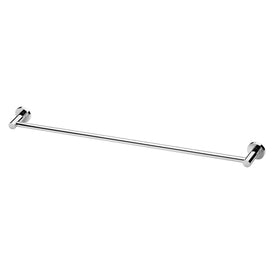 Phoenix Radii Single Towel Rail 800mm Round Plate - Chrome-RA803 CHR-blue-leaf-bathware