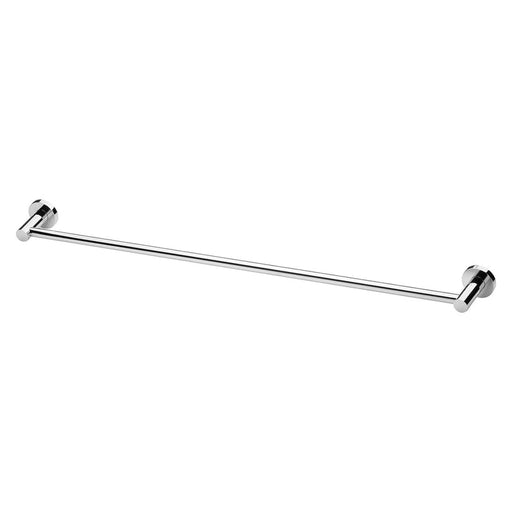 Phoenix Radii Single Towel Rail 800mm Round Plate - Chrome-RA803 CHR-blue-leaf-bathware