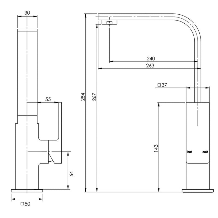 Phoenix Radii Sink Mixer 240mm - Chrome-RA730 CHR-blue-leaf-bathware