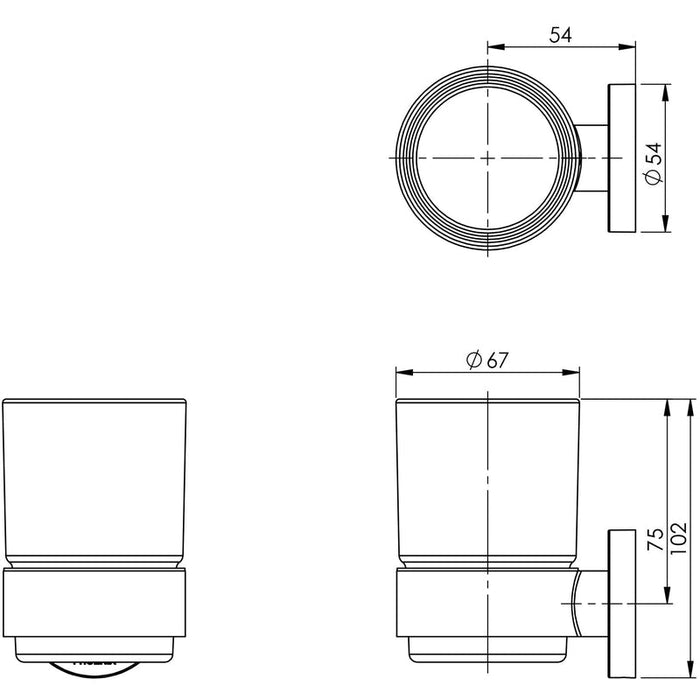 Phoenix Radii Tumbler & Holder Round - Chrome-RA50700C-blue-leaf-bathware