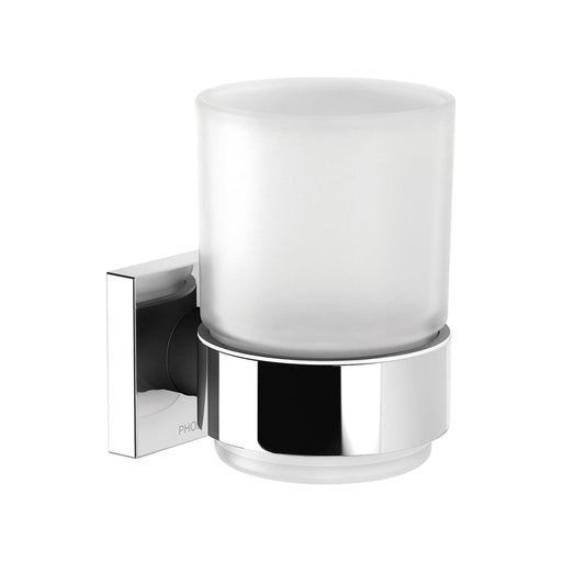 Phoenix Radii Tumbler & Holder Square - Chrome-RS50700C-blue-leaf-bathware