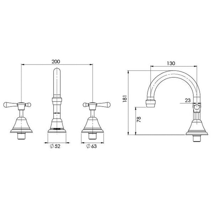 Phoenix Rhapsody Lever Basin Set - Chrome-RL100 CHR-blue-leaf-bathware