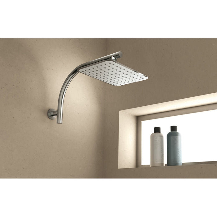 Phoenix Rush High-Rise Shower Arm & 200 x 250mm Rose - Chrome-RU526 CHR-blue-leaf-bathware