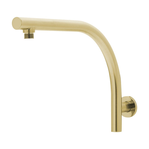 Phoenix Rush High-Rise Shower Arm - Brushed Gold-RU522-12-blue-leaf-bathware