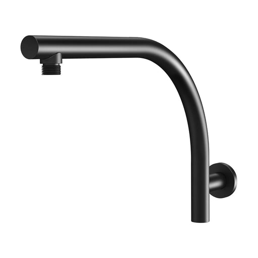 Phoenix Rush High-Rise Shower Arm - Matte Black-RU522 MB-blue-leaf-bathware