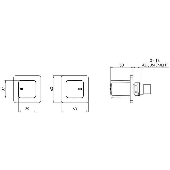 Phoenix Rush Wall Top Assemblies - Chrome-RU060 CHR-blue-leaf-bathware