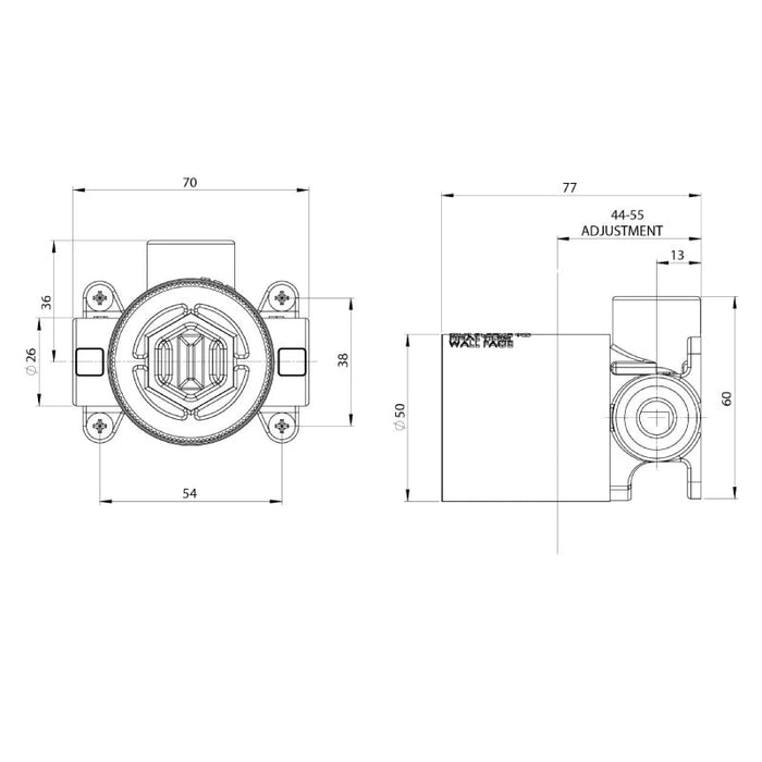 Phoenix SwitchMix Shower / Wall Mixer Rough-In Kit-250-2804-blue-leaf-bathware