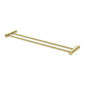 Phoenix Vivid Slimline Double Towel Rail 600mm - Brushed Gold-111-8110-12-blue-leaf-bathware