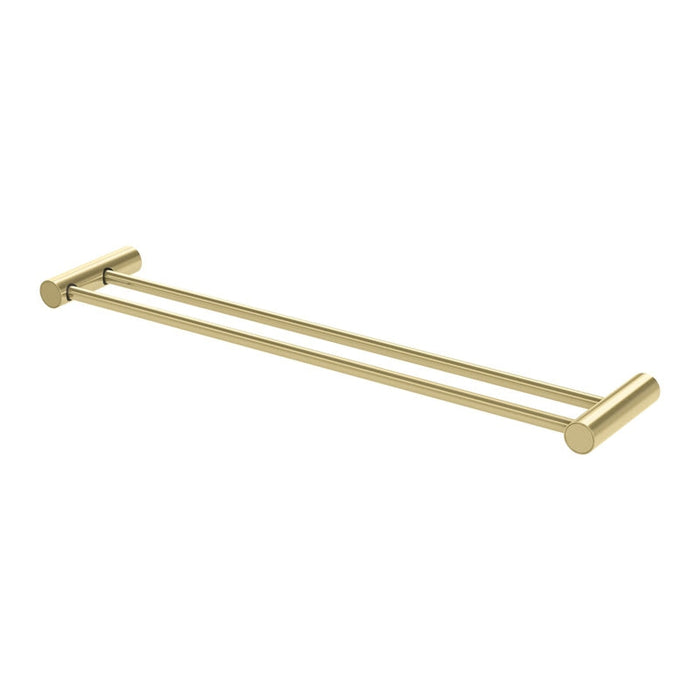 Phoenix Vivid Slimline Double Towel Rail 600mm - Brushed Gold-111-8110-12-blue-leaf-bathware