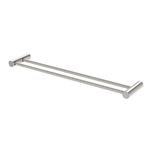 Phoenix Vivid Slimline Double Towel Rail 600mm - Brushed Nickel-111-8110-40-blue-leaf-bathware