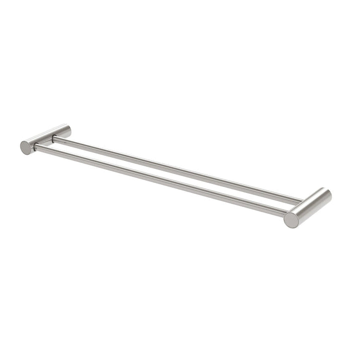 Phoenix Vivid Slimline Double Towel Rail 600mm - Brushed Nickel-111-8110-40-blue-leaf-bathware