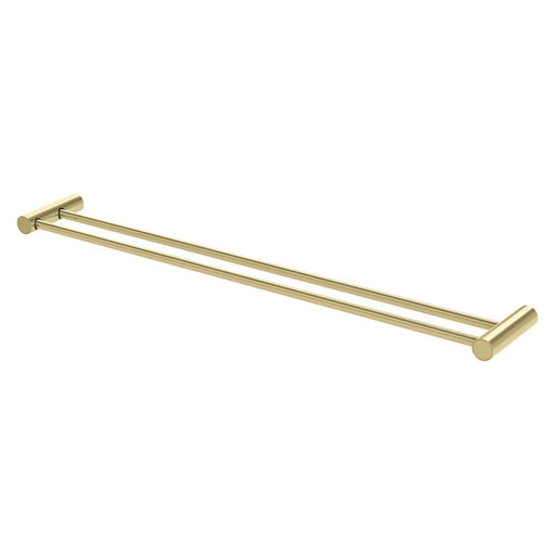 Phoenix Vivid Slimline Double Towel Rail 800mm - Brushed Gold-111-8130-12-blue-leaf-bathware