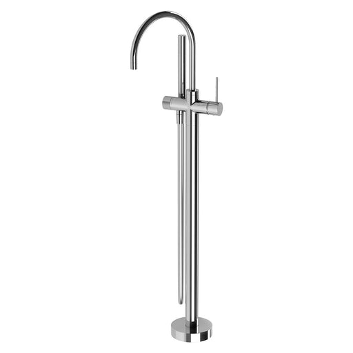 Phoenix Vivid Slimline Floor Mounted Bath Mixer with Hand Shower - Chrome-VS7451-00-blue-leaf-bathware