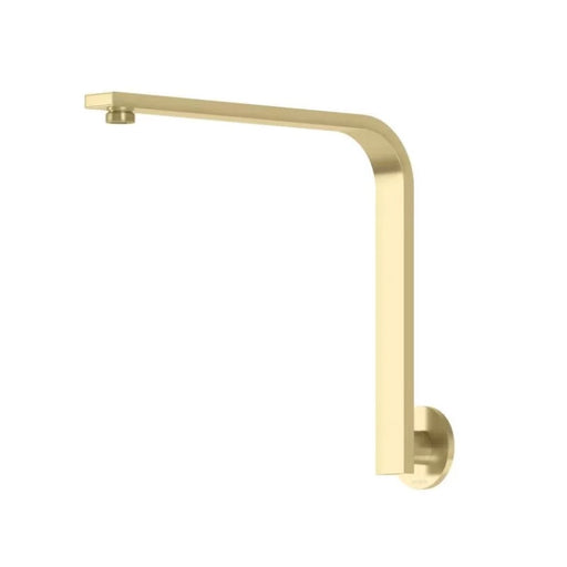 Phoenix Vivid Slimline High-Rise Shower Arm Round Plate - Brushed Gold-VS6000-12-blue-leaf-bathware