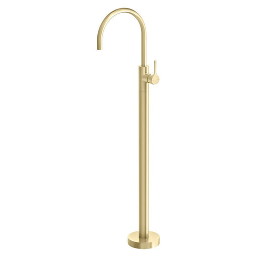 Phoenix Vivid Slimline Oval Floor Mounted Bath Mixer - Brushed Gold-VV745-12-blue-leaf-bathware