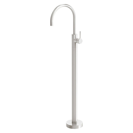 Phoenix Vivid Slimline Oval Floor Mounted Bath Mixer - Brushed Nickel-VV745-40-blue-leaf-bathware