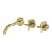 Phoenix Vivid Slimline Plus Wall Basin / Bath Hostess Set 180mm Outlet - Brushed Gold-119-1125-12-blue-leaf-bathware