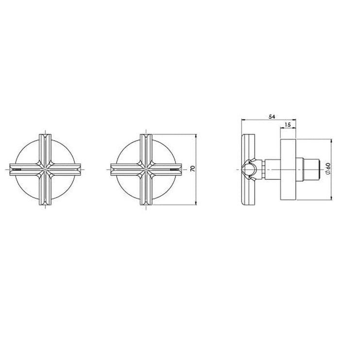 Phoenix Vivid Slimline Plus Wall Top Assemblies - Brushed Nickel-119-0600-40-blue-leaf-bathware