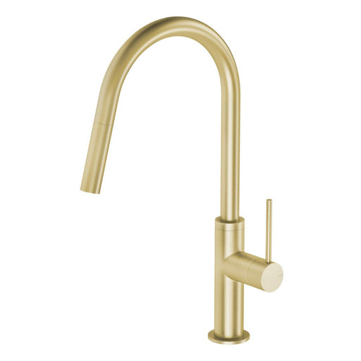 Phoenix Vivid Slimline Pull Out Sink Mixer Brushed Gold-VS7105-12-blue-leaf-bathware