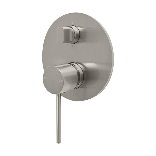 Phoenix Vivid Slimline Shower / Bath Diverter Mixer - Brushed Nickel-VS791 BN-blue-leaf-bathware