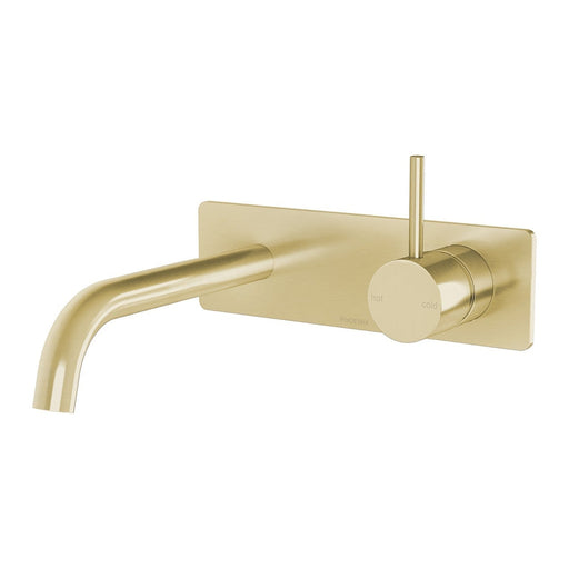 Phoenix Vivid Slimline Up Basin / Bath Wall Mixer Set - Brushed Gold-112-7813-12-blue-leaf-bathware