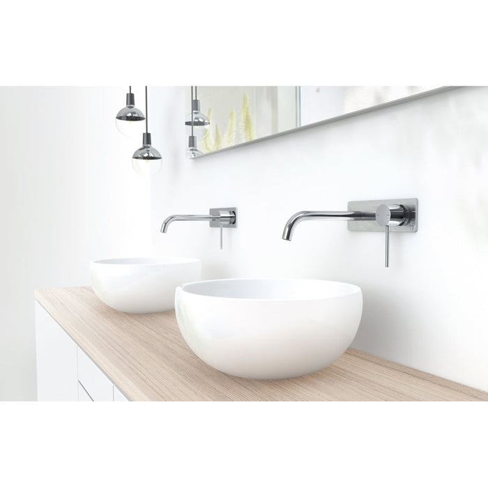 Phoenix Vivid Slimline Wall Basin Mixer Set 180mm Curved - Brushed Carbon-VS785-31-blue-leaf-bathware