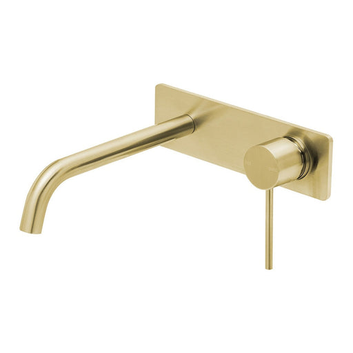 Phoenix Vivid Slimline Wall Bath Mixer Set 230mm Curved - Brushed Gold-VS7840-12-blue-leaf-bathware