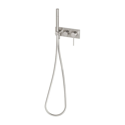 Phoenix Vivid Slimline Wall Shower System - Brushed Nickel-VS7490-40-blue-leaf-bathware