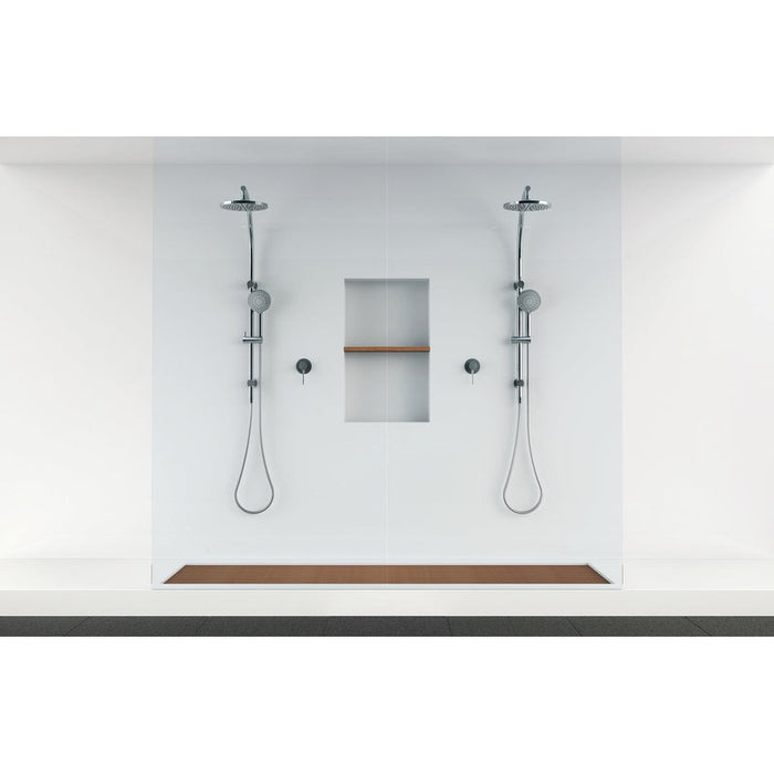 Phoenix Vivid Twin Shower - Brushed Nickel-V726 BN-blue-leaf-bathware