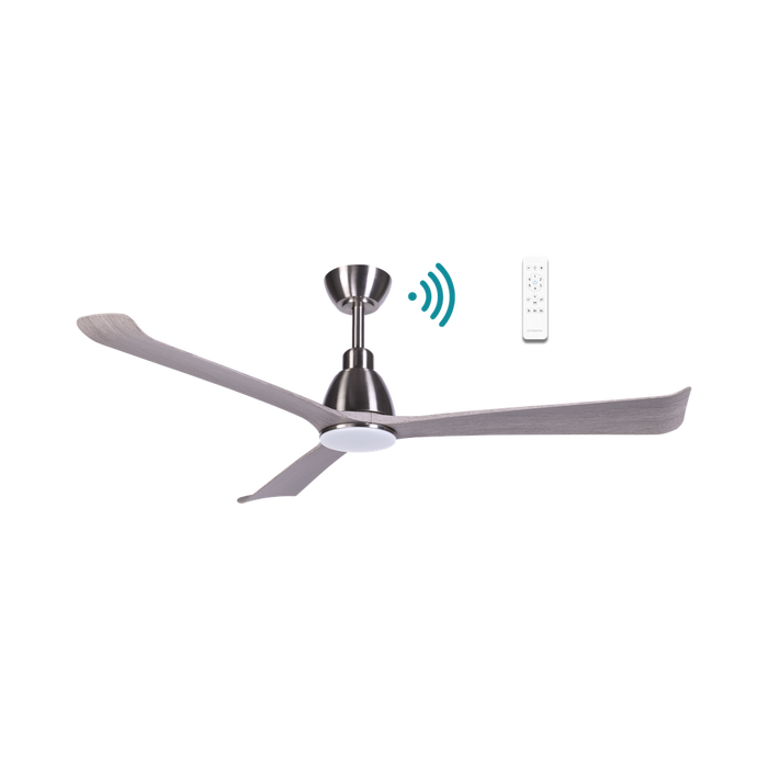 Martec Polo DC 52″ Smart Ceiling Fan With WIFI Remote Control + LED light - Nickel / Driftwood