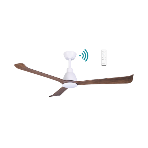 Martec Polo DC 52″ Smart Ceiling Fan With WIFI Remote Control + LED light - Matt White / Walnut