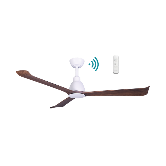 Martec Polo DC 52″ Smart Ceiling Fan With WIFI Remote Control - Matt White / Walnut