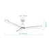 Martec Polo DC 52″ Smart Ceiling Fan With WIFI Remote Control + LED light - Matt White - Technical Drawing