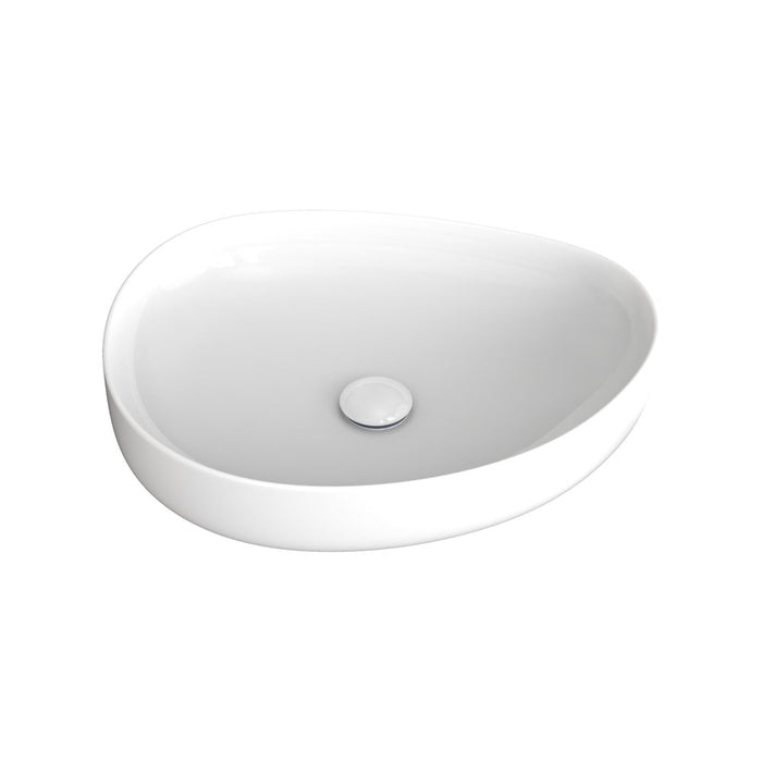 Fienza Pebble Medium Above Counter Basin, Gloss White