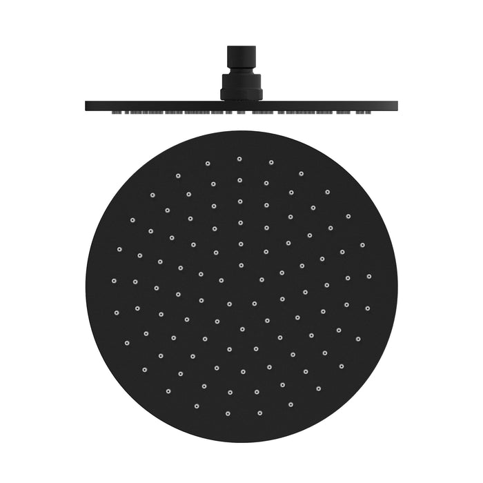 Nero 250mm Round Shower Head - Matte Black-NRROA1001MB-blue-leaf-bathware