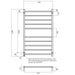 Radiant Heated Round Ladder 750 x 1200mm - Matt Black-blue-leaf-bathware