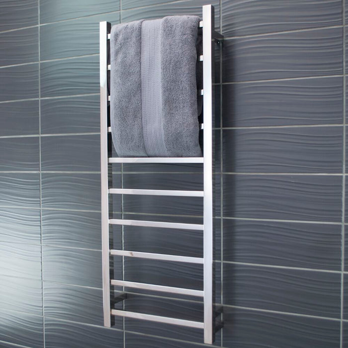 Radiant Heated Square Ladder 430 x 1100mm - Mirror Polished-blue-leaf-bathware