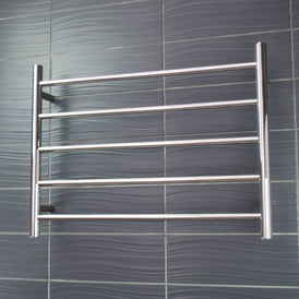 Radiant Low Voltage Heated Round Ladder 750 x 550mm - Mirror Polished-blue-leaf-bathware