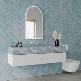 Remer Arch 500mm LED Mirror with Demister-blue-leaf-bathware
