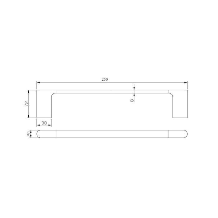 Sienna Round Guest Towel Bar 250mm - Chrome