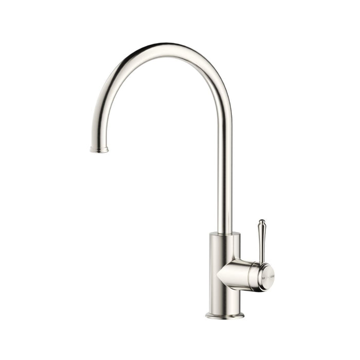 Bellavista Mica Heritage Gooseneck Sink Mixer Brushed Nickel