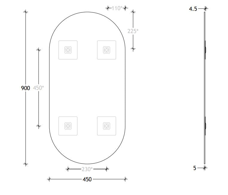 ADP Pill Mirror 450MM / 600MM