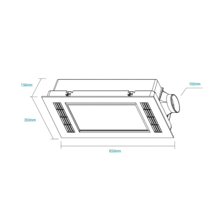 Martec Furnace 4 in 1 Bathroom Heater, Cooler and Exhaust Fan with Tricolour LED Light