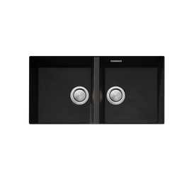 Oliveri Santorini Double Bowl Undermount Sink - Black